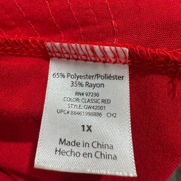 Georgi Red Sequin Tank Top Sleeveless Sparkle Plus‎ Size 1X 16W - Picture 5 of 5